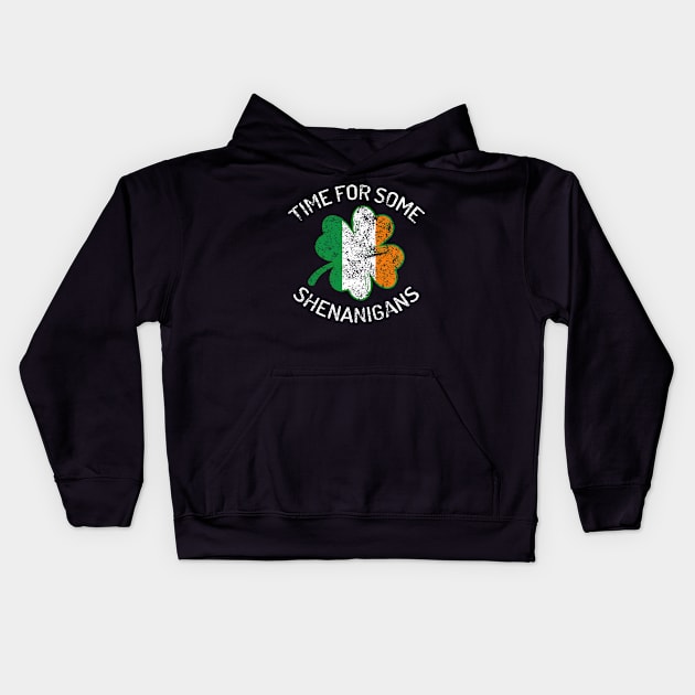 St. Patrick's Time For Some Shenanigans Funny Party Kids Hoodie by amitsurti